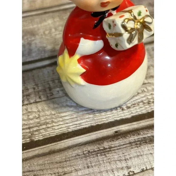 Vintage Christmas Boy Figurine Present Gift Star Japan Polka Dot Top Hat - Picture 3 of 8